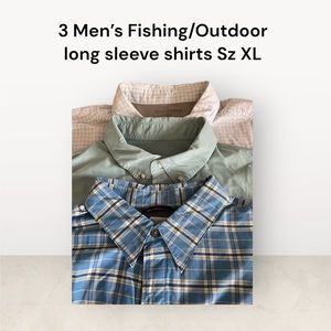 Men’s long sleeve Fishing shirts. Bundle of three- All Sz XL